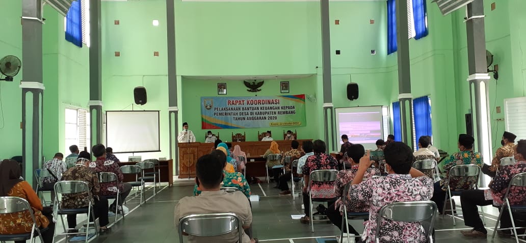 RAPAT KOORDINASI PELAKSANAAN BANTUAN KEUANGAN KEPADA PEMERINTAH DESA DI KABUPATEN REMBANG TAHUN ANGGARAN 2020